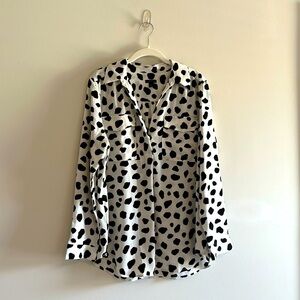 Ann Taylor Dalmatian Print Camp Shirt